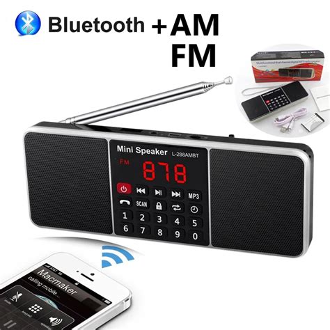 Cyfrowy Radio przenośne AM FM głośnik Bluetooth Stereo MP3 odtwarzacz ...
