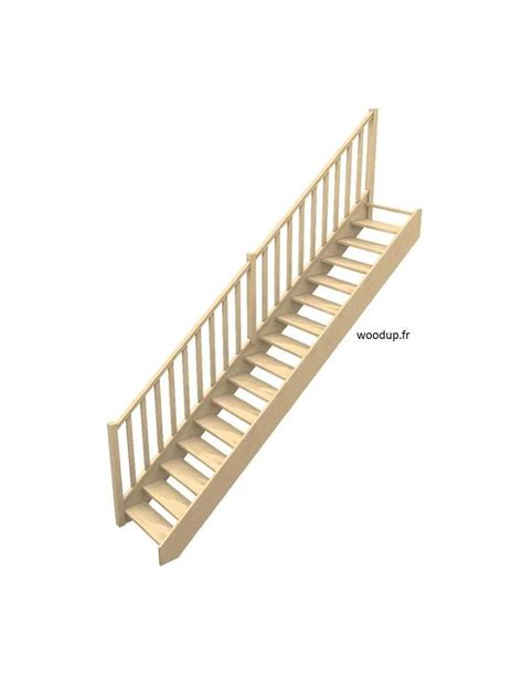 Escalier Droit économique Avec Rampe En Sapin Woodup Sans