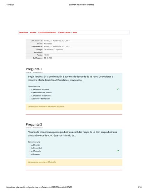 Examen Economia Página Principal Mis Cursos 21 1b Eco1004