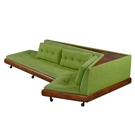 Original Unrestored Adrian Pearsall Green Boomerang Sofa By Craft