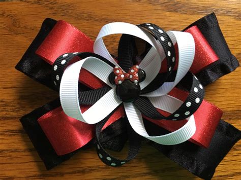 6 Inch Minnie Mouse Hairbow Etsy Hair Bows Handmade Hair Bows Minnie Mouse