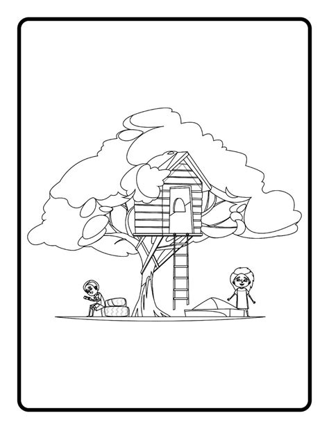 Treehouse Pictures To Colour Printable Image To U