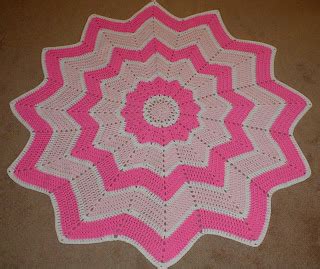 Karens Crocheted Garden Of Colors Pink Round Ripple Baby Blanket