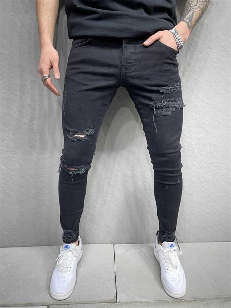 Jean Skinny Noir Homme Mode Urbaine 39 99