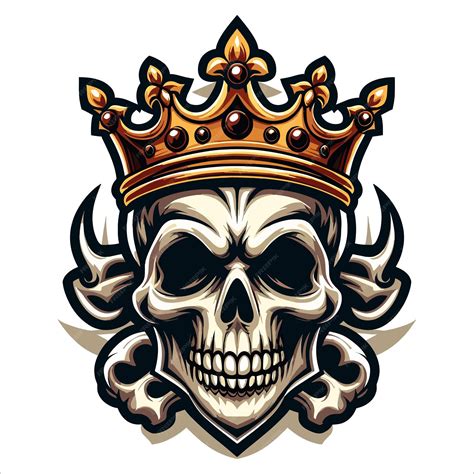 Premium Vector Skull King Mascot Logo Vector Illustration On White