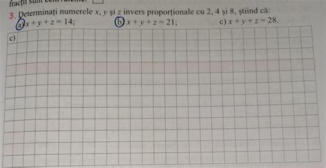 3 Determinați numerele x y şi z invers proporționale cu 2 4 şi 8