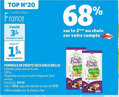 Promo Formule De Fruits Secs Daco Bello Chez Auchan Icatalogue Fr