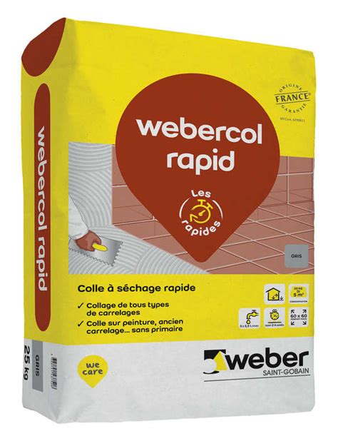 Mortier Colle Pour Carrelage Webercol Rapid Gris Sac De Kg Bigmat