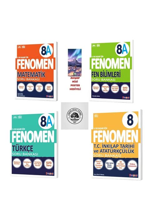 Fenomen Yayıncılık 8 SINIF MATEMATİK A FEN BİLİMLERİ A TÜRKÇE A İNKİLAP