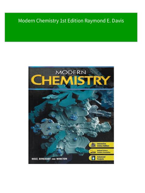 Modern Chemistry 1st Edition Raymond E Davis Download Pdf Pdf