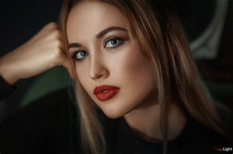 Portrait Red Lipstick Women Face Blonde Hd Wallpaper Rare Gallery