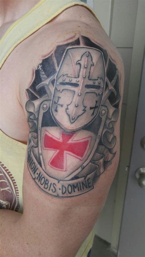 Crusader Cross Shield Tattoo