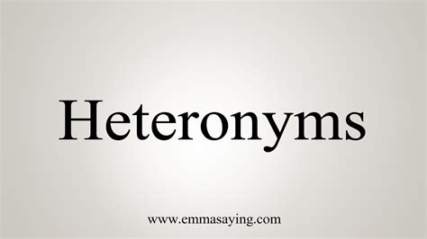 How To Say Heteronyms YouTube