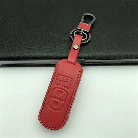 Genuine Leather Car Key Fob Case Cover Protector For Mazda Mazda