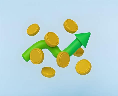 Premium Photo 3d Render Green Rising Arrow Surrounded With Coins