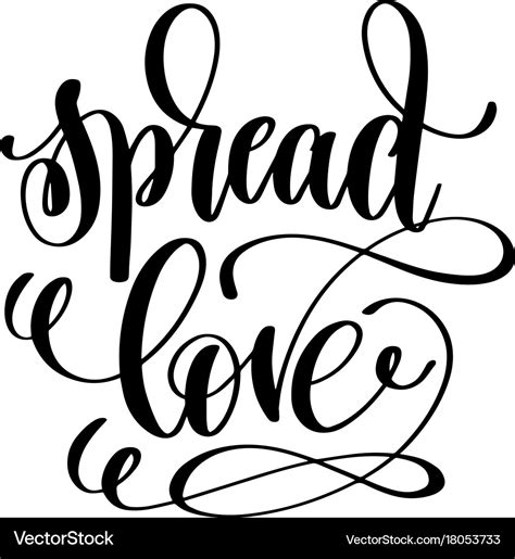 Spread Love Hand Lettering Inscription Positive Vector Image