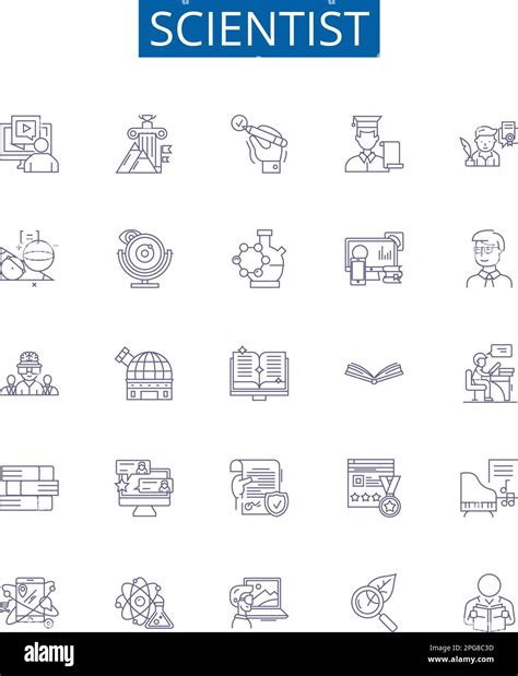 Scientist Line Icons Signs Set Design Collection Of Scientist