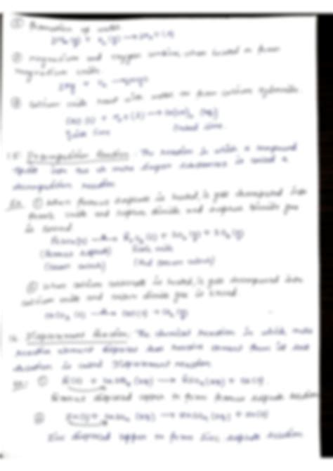 Solution Chemical Reaction Equations Handwritten Notes Class