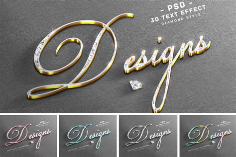 10 Pack 3d Diamond Colors Text Style Effect For 1918648