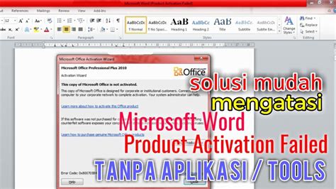 Cara Mengatasi Ms Excel Product Activation Failed