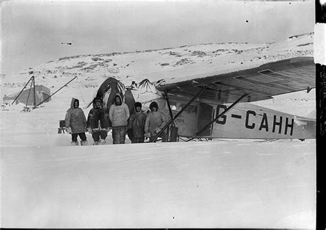 Personnel of Base A with aircraft G-CAHH, Hudson Strait Expedition 1927 ...