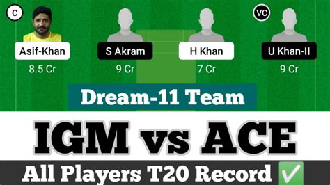 Igm Vs Ace Dream Prediction Igm Vs Ace Dream Team Ace Vs