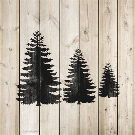 Pine Trees Stencil Reusable DIY Craft Tree Stencils Perfect - Etsy