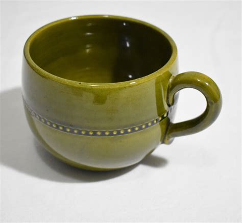 Hoganas Keramik Green Stoneware Coffee Cup Mug Mcm Handmade In Sweden