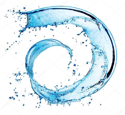 Water Abstract Round Splash Swirl Isolated On White Stock Photo By