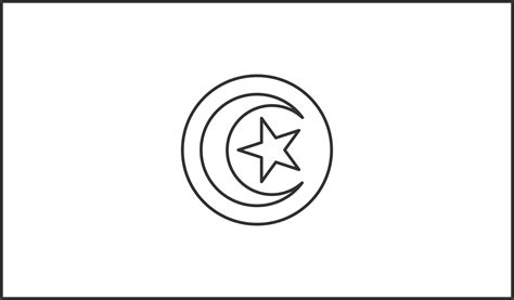 Tunisia flag, for color the flag. Draft flag. 29709852 PNG