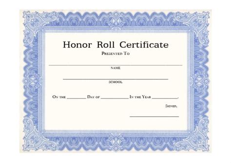 Honor Roll Certificate Template For Your Needs