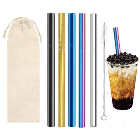 Lot De Pailles Bubble Tea R Utilisables Pailles Extra Larges En