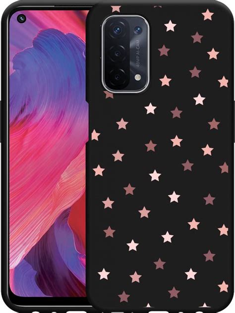 Cazy Hoesje Zwart Geschikt Voor Oppo A74 5G Stars Bol