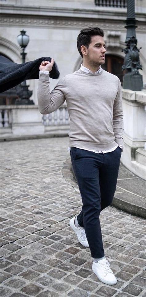 42 Sophisticated Semi Formal Outfit Ideas For Men With White Sneakers