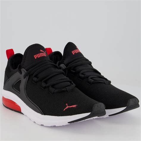 T Nis Puma Electron Preto E Vermelho Fttfanatics