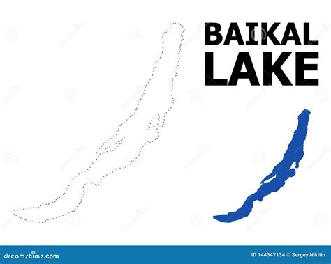 Vector Contour Dotted Map Of Baikal With Name Stock Vector