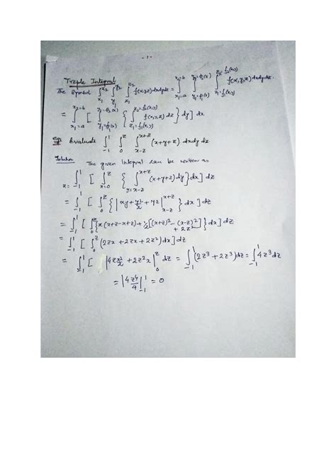 SOLUTION: Triple integrals - Studypool