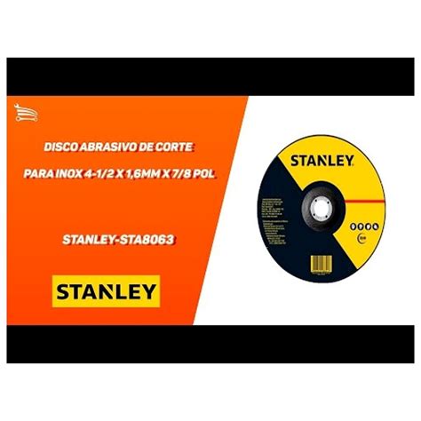 Disco De Corte Fino Metal Inox X Mm X Sta Stanley