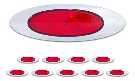 10 Plafones Laterales Tunelight Con 7 Leds Rojos Elípticos Envío gratis