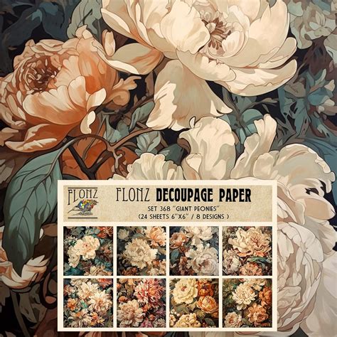 Amazon Decoupage Paper Pack Sheets X Giant Peonies