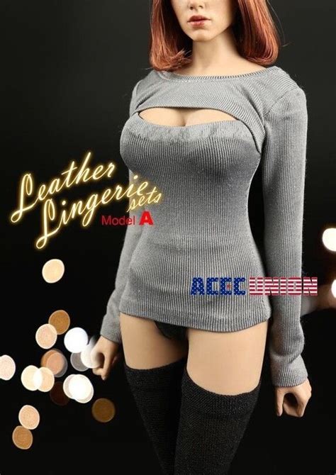 1 6 Leather Lingerie Set With Sweater For 12 PHICEN JIAOU HotToys