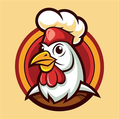 El Logotipo Del Personaje De Dibujos Animados Del Pollo Que Toca La