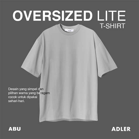 Jual ADLER LITE Oversized T Shirt Abu Shopee Indonesia