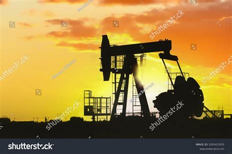 Crude Oil Pumpjack On Sunset Fossil Stock Photo Shutterstock