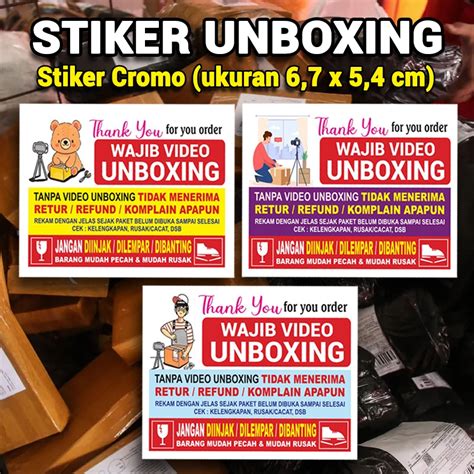 Jual STIKER LABEL PENGIRIMAN STIKER VIDEO UNBOXING STIKER LABEL