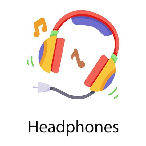 Un práctico icono plano de auriculares Vector Premium