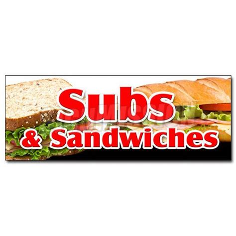 In Subs Sandwiches Decal Sticker Hero Hoagie Huge Homemade