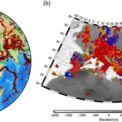 Earthquakes And Seismic Stations Distribution A Epicenters Of Download Scientific Diagram