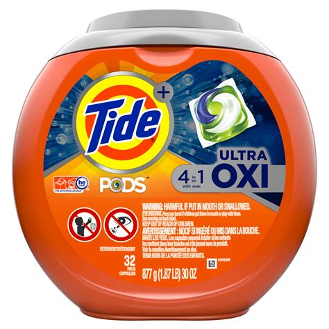 Tide PODS Ultra Oxi Liquid Laundry Detergent Pacs 32 Count Walmart