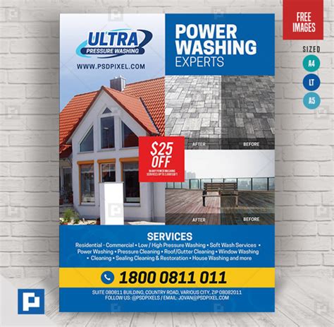 Pressure And Power Washing Flyer Psdpixel